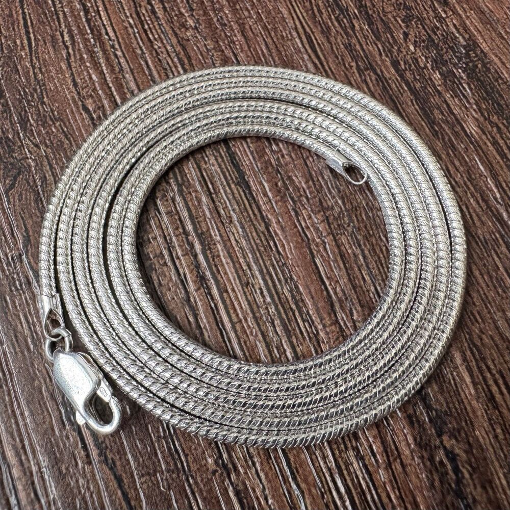 Milor 30" Sterling Silver 2mm Round Snake Chain Necklace Italy 18.5g Unisex